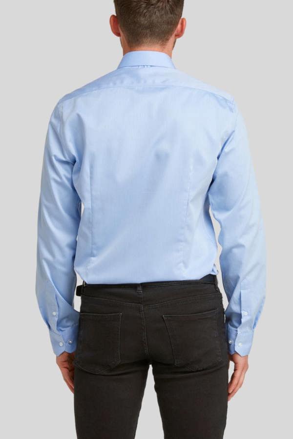 Tailored Fit Blue Non-Iron Pure Cotton Twill Shirt