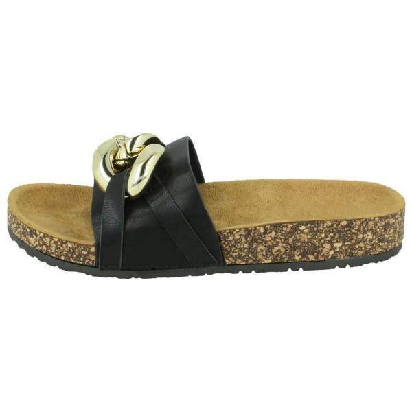 Spot On Ladies Spot On Chain Design Mules F00393