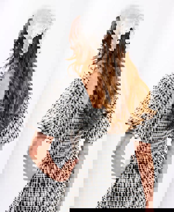 Black Gingham Midi Dress