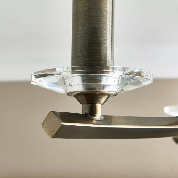 Pagazzi Lighting Morden 3 Light Antique Brass Semi Flush Ceiling Light