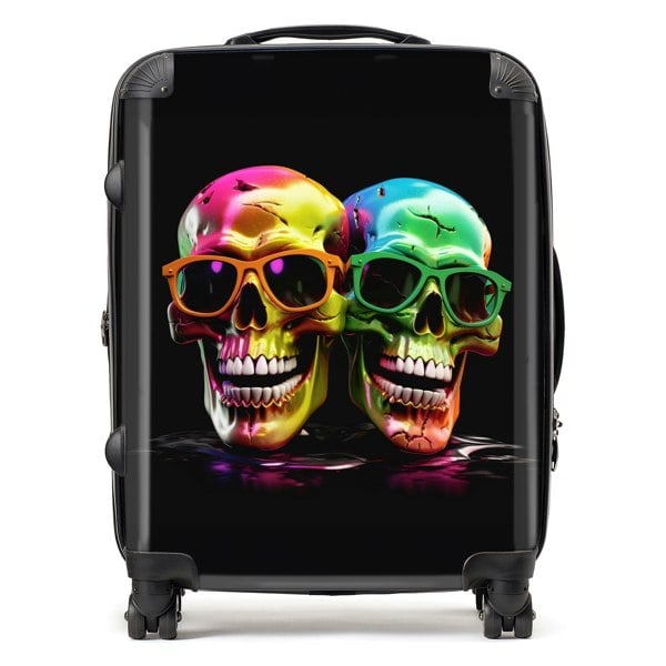 Warren Reed Happy Skeletons In Sunglasses Suitcase