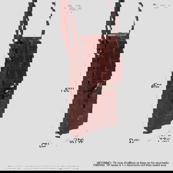 Assots London 'PETRA' Red Croc Real Leather Mobile Phone Crossbody Bag