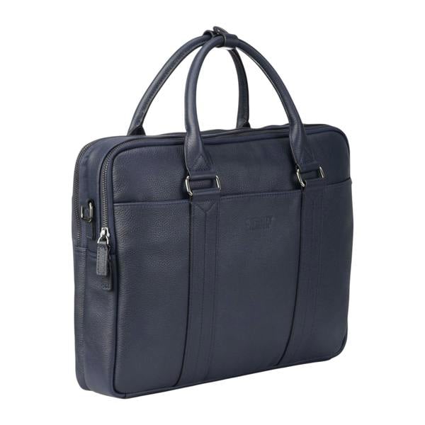 Infinity Leather Genuine Leather Laptop Business Briefcase Office Work Travel Bag - Sutton