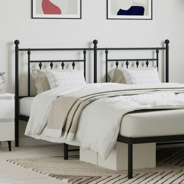 Berkfield Metal Headboard Black 160 cm