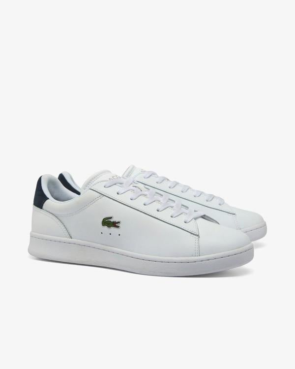 Lacoste Carnaby Leather Mens Trainers - White/Navy 042 | CHO | Designer Mens Trainers