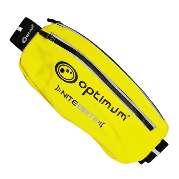 Ultra Slim Hi-Viz Running Belt – Water-Resistant Waist Pack, One Size - Optimum