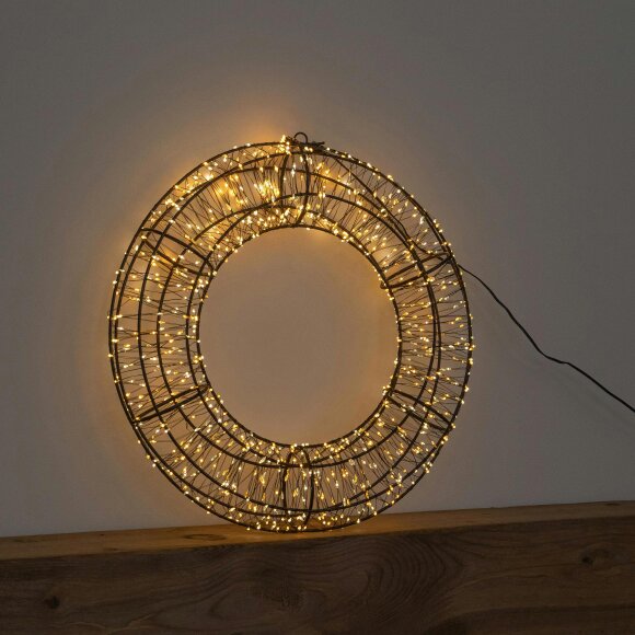 Samuel Alexander 38cm Light up 3D Metal Christmas Wreath with 960 Warm White LEDs