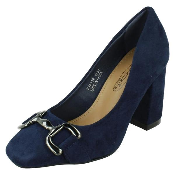 Spot On Ladies Spot On Elegant Buckle Detail Court Shoes F90139