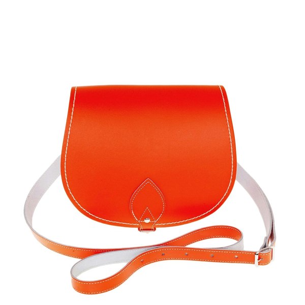 Zatchels Handmade Leather Saddle Bag - Orange