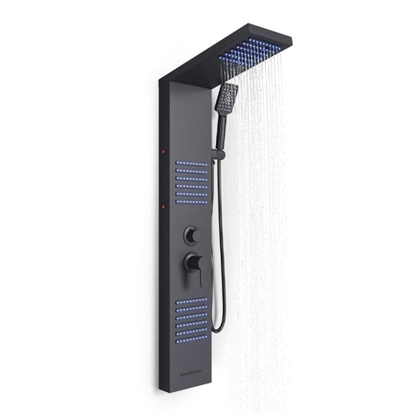 LED Lights Shower Panel 4 Function Wall Mount Shower System Bathroom Shower Living and Home