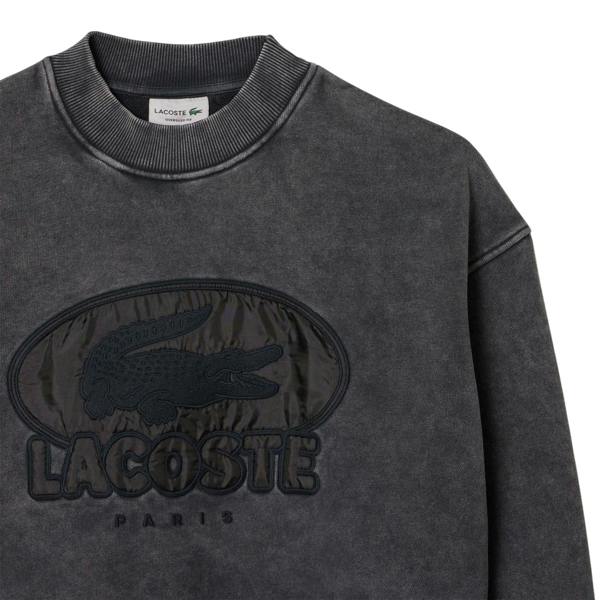 Lacoste Mens Embroidered Logo Sweatshirt - Black - 