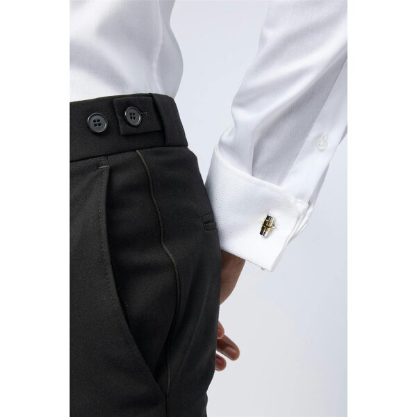 Alexandre Silver Alexandre Tailored Fit White Non-Iron Bib Dress Double Cuff Shirt