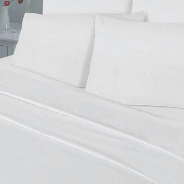 T180 Percale White Duvet Cover Set