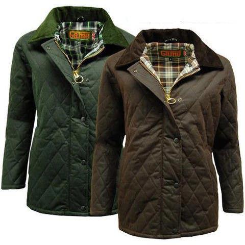 Game Zara Quilted Wax Jacket for women - classic country style jacket with diamond quilting and waxed finish