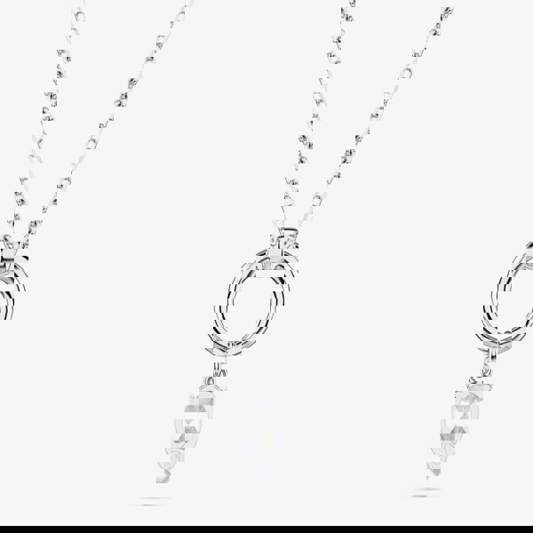 Swarovski Mesmera Rhodium Plated Pear Cut Zirconia Halo Pendant Necklace 5723146