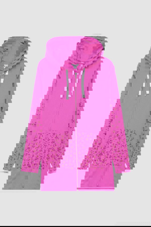 ENORSIA Women Longline Zip Front Hoodie