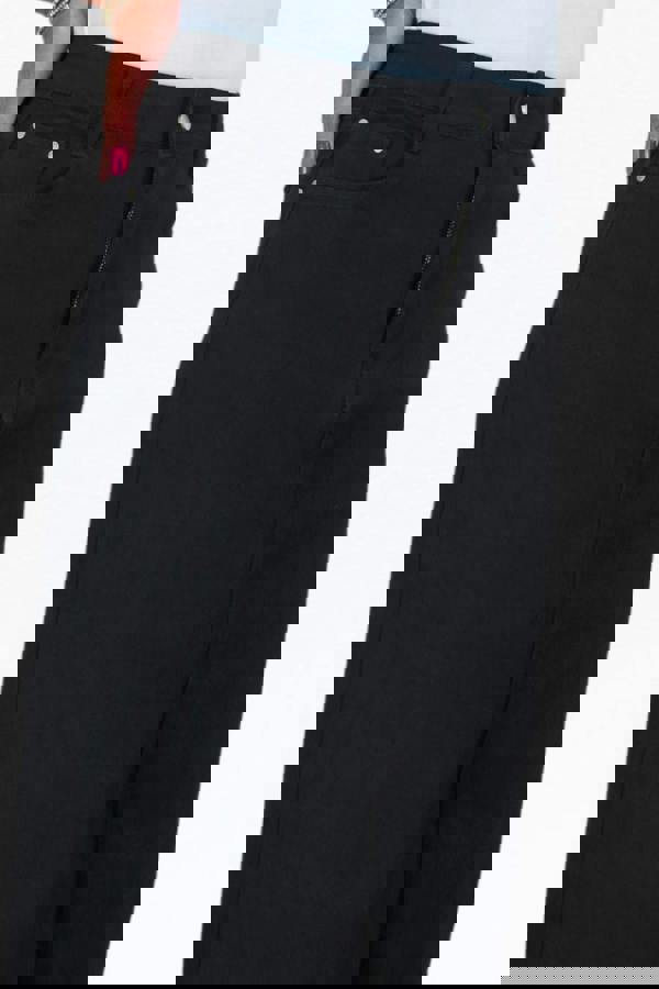 Paulo Due Women's Front Split Maxi Skirt Stretch Twill