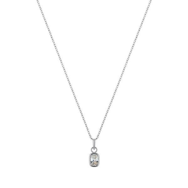 LaBante London Ethically & Sustainably Made Moissanite Oval Enigma Sterling Silver Necklace