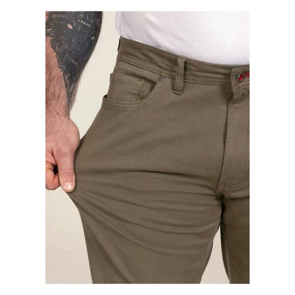 Duke Mens Kelvin D555 Stretch Tapered Chinos - Khaki Brown