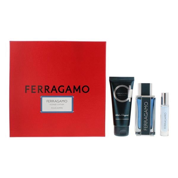 Salvatore Ferragamo Intense Leather Eau de Parfum 100ml, EDP 10ml + Shower Gel 100ml Gift Set for Him