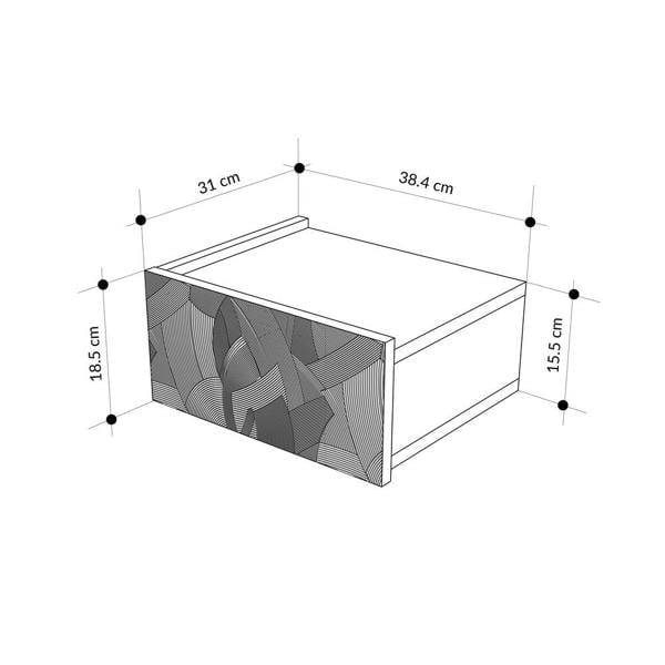 Decortie Floating Bedside Table w/Drawer, Underneath LED Light Handleless Modern Nightstand Wall-Mounted Storage
