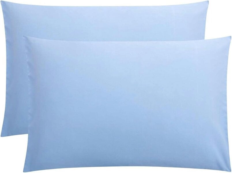 Night Zone Microfibre Pillowcases Pair – Soft Touch Hypoallergenic Easy Care Bed Linen - Sky Blue