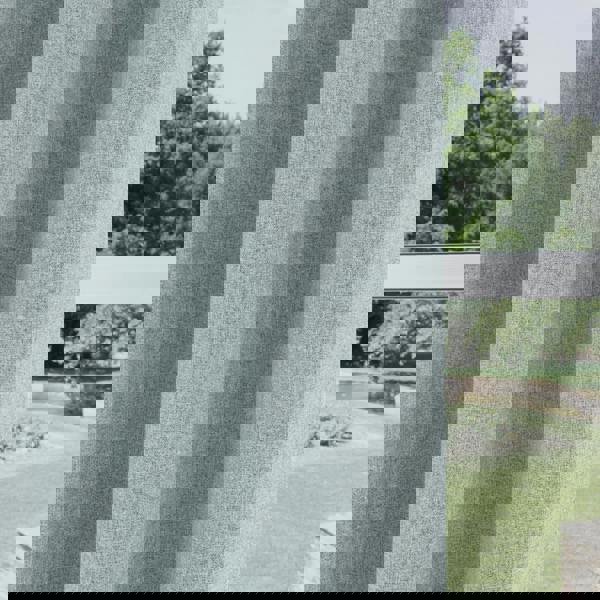 Enhanced Living Blue Textured Basketweave 100% Blackout Curtains - Thermal/Energy Saving Pair with Eyelets For Living Room & Bedrooms