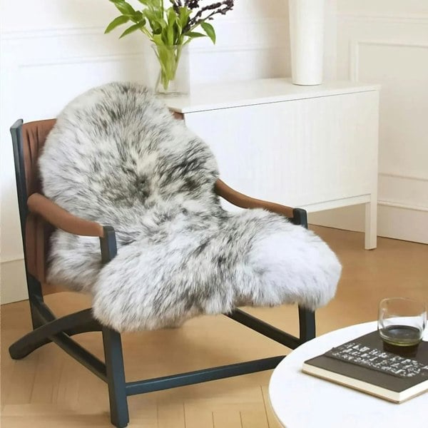 Infinity Leather Genuine Sheepskin Real Natural Wool Area Rug