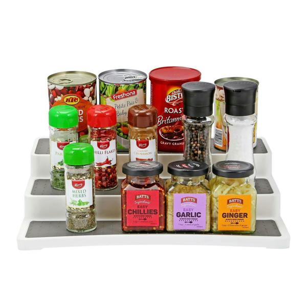 HYGRAD BUILT TO SURVIVE 3/2 Tier Shelf Jar Rack Holder Cupboard Corner Organiser Storage Kitchen Tool UK