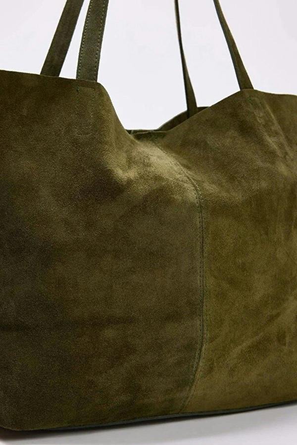 WOVCOR Genuine Leather Suede Women's Maxi Shoulder Bag