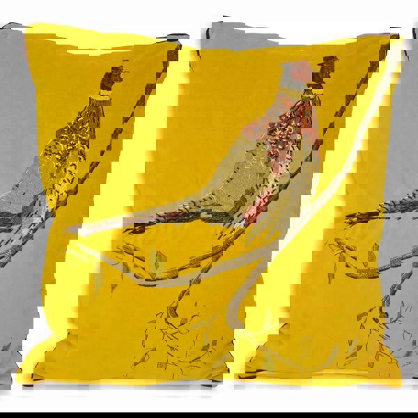 Riva Home Hunter Velvet Pheasant Cushion Cover - Mustard