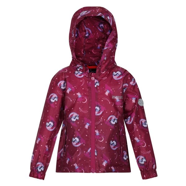 Regatta Childrens/Kids Peppa Pig Packaway Waterproof Jacket - Raspberry Radiance