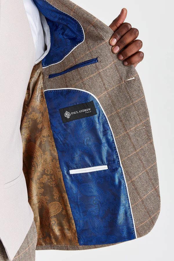 Paul Andrew Harris Brown Tweed Suit with Mayfair Stone Waistcoat