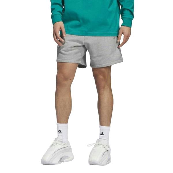 Adidas Mens Polyester Blend Basketball Shorts - Grey Melange - 