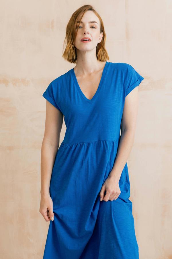 Lily & Me Shine Organic Cotton Jersey Dress Cobalt
