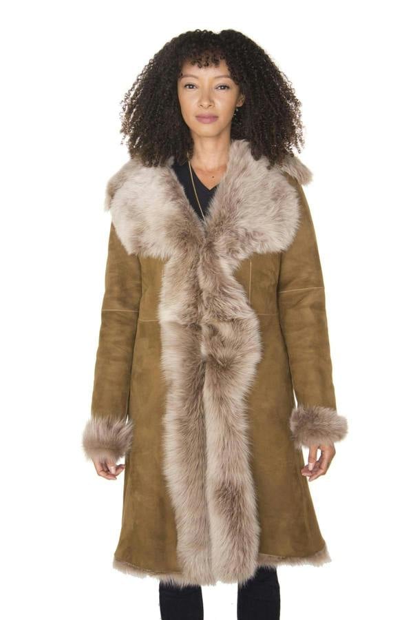 Infinity Leather Womens Toscana Sheepskin Suede Trench Coat-Rochester