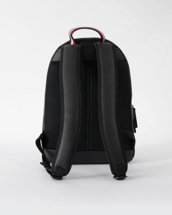 back view of Tommy Hilfiger Essential PU Mens Backpack in Black