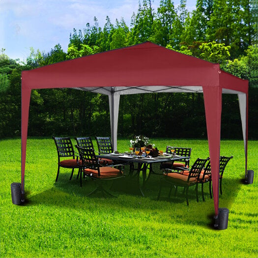 3x3m Pop up Gazebo Outdoor Patio Canopy Tent Red 2