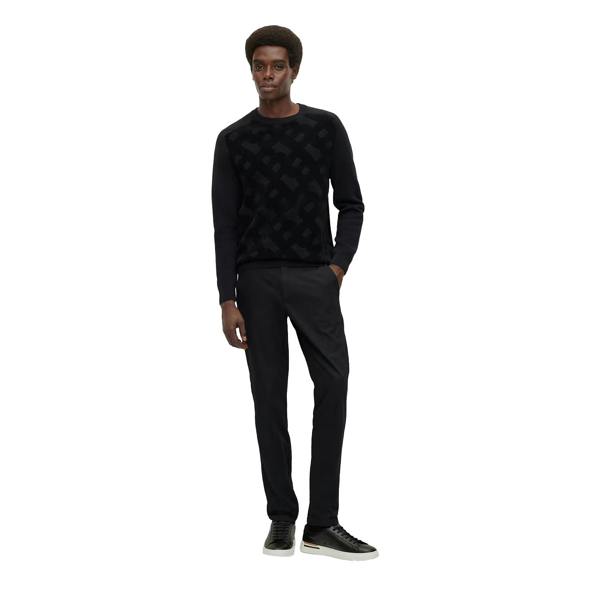 Boss Mens Regular Raglan Long-Sleeved Casual Sweater Top - Black - 