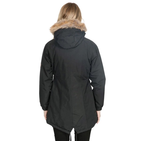 Trespass Women's Celebrity Insulated Longer Length Fleece Lined Parka Jacket - Black