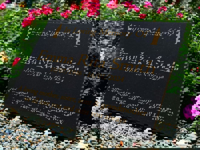 Memorials Direct Granite Memorial Plaque, Candle, Stand Included