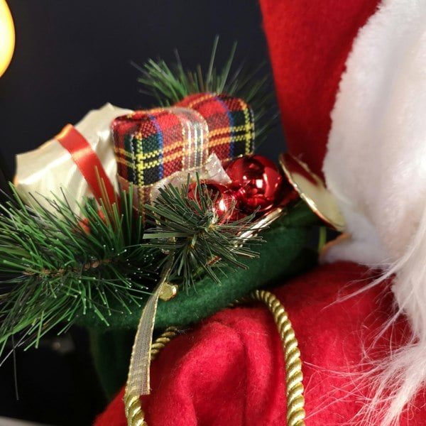 Samuel Alexander 1.1m Red Standing Santa Claus Indoor Decoration with Present and Green Sack