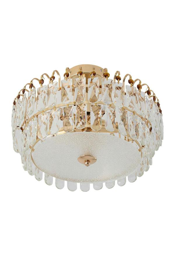 Living and Home Semi Flush Mount Crystal Ceiling Light