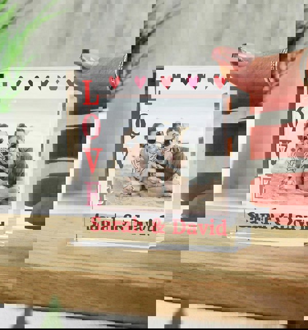 Personalised Memento Company Personalised LOVE Photo Upload Crystal Token