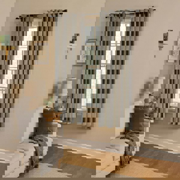 Dark Taupe Velvet Darkening Eyelet Curtains - 46x54 Inch Drop - Pair Image 6