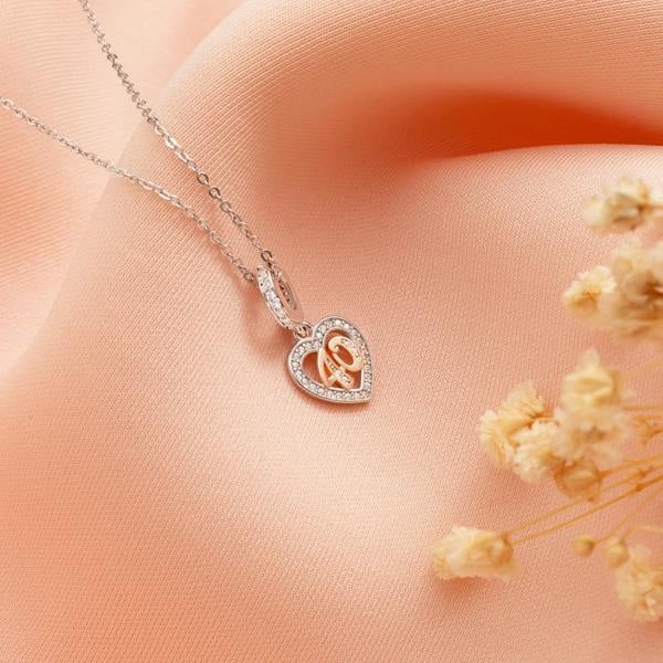 Parus Home 40th Birthday Heart Charm Necklace Sterling Silver