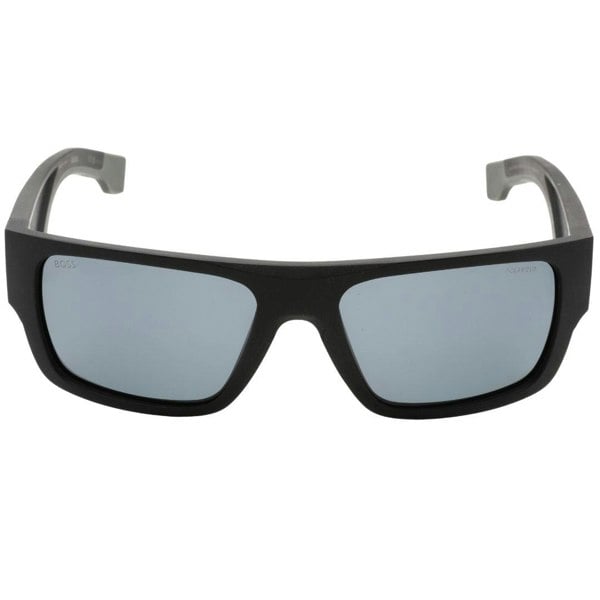Hugo Boss Mens Rectangular Sunglasses - Matt Black/Grey