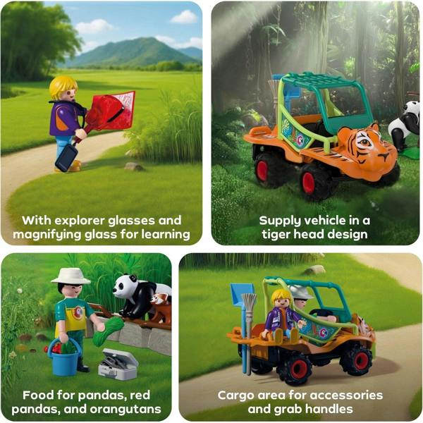 Playmobil Zoo: Zoo Caretaker with Vehicle - 72072 Playset