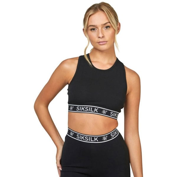 SikSilk Womens/Ladies Essential Tape Sports Bra - Black