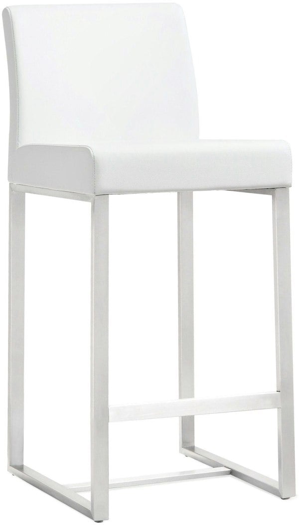 Furniture Edit Denmark White Stainless Steel Counter Stool Set of 2